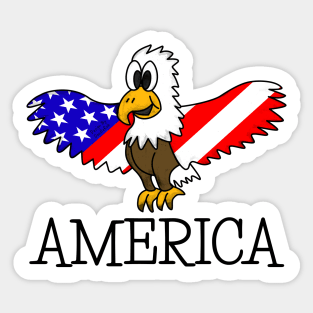 Eagle US Flag America Independence Day 4th July Sticker